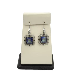925 Sterling Silver Mystic Topaz Drop Earrings - Picture 1 of 5