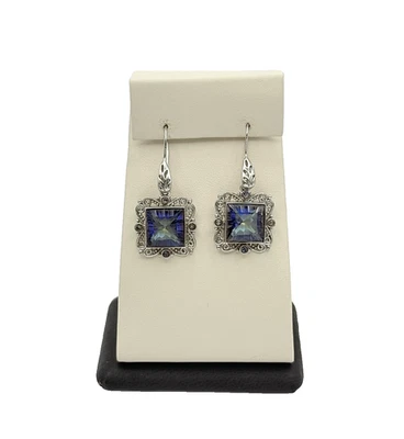 925 Sterling Silver Mystic Topaz Drop Earrings - Image 1 of 4