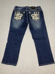 Miss Me Easy Cropped Capri Pocket Bling Stretch Denim Jeans Size 27 JE5769EC2 - Picture 1 of 11