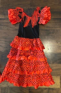 Flamenco Spanish Barcelona Dress Girl Size 8 - Picture 1 of 1