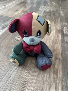 Oso de peluche estampado con retazos Precious Moments con articulaciones móviles 12" - Imagen 1 de 4