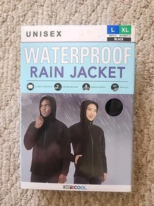 32 Grad coole Regenjacke Unisex Erwachsene Herren (L) Damen (XL) schwarz mit Kapuze - Bild 1 von 4
