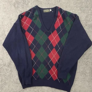 Vintage Windsor House 100% Pure Wool Knit Sweater Size 2XL Nottingham England - Bild 1 von 8