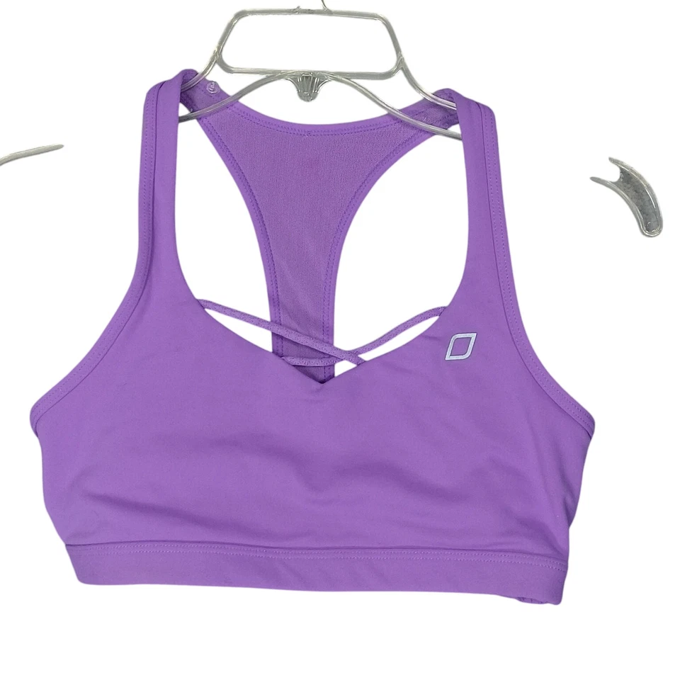Sujetador deportivo Lorna Jane talla XS púrpura corredor almohadillas traseras bolsillos sin almohadillas incluidas Foto 1 de 4