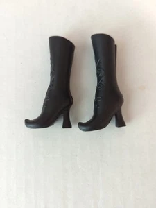 DISNEY SHOES BOOTS FROZEN PRINCESS ANNA TALL BLACK CUTE DOLL SHOES MATTEL BARBIE - Picture 1 of 2