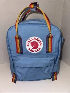 Fjallraven Kanken Rainbow Mini Backpack Blue Rare!! - Picture 1 of 14