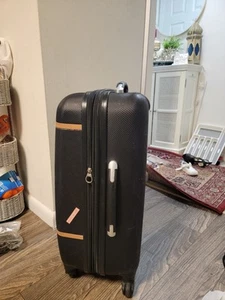 Samsonite Luggage Black with British Saddle Accents Carry On & Check In - Picture 1 of 10