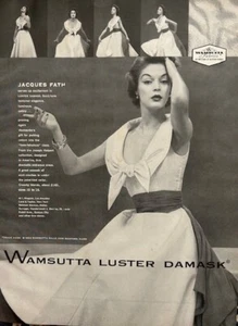 Anuncio damasco Wamsutta Lustere años 50 - Jean Patchett 1953 - Imagen 1 de 1