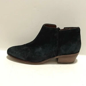 Sam Edelman women’s size 7/37 navy suede side zip 1.5” heel booties - Picture 1 of 11