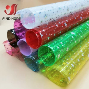 Sparkle Holographic PVC Vinyl Star Fabric DIY Handmade Bow Bag Craft Material A4 - Picture 1 of 16
