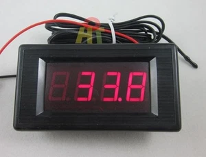 Red LED DC12V Digital Thermometer With Probe -60~125℃ High Low Temperature Alarm - Picture 1 of 4