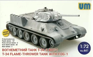 Unimodel 1/72 Ot-34/76 Flamethrower Tank Con FOG-1 Estática Llama Unidad - Imagen 1 de 1