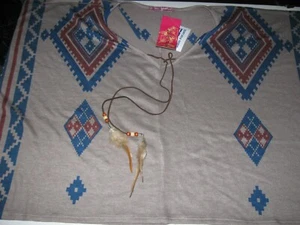 Julies Armario Tela Mujer Top Camisa Cuello en V NUEVO con etiquetas PANCHO Pluma Gris Azul - Imagen 1 de 3