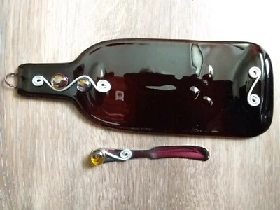 Tablero de Quesos Marrón Botella Derretida con Cuchillo a Juego, Embellecido 12" L Foto 1 de 4