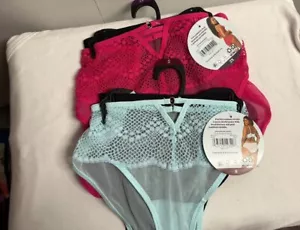 2 pezzi Bikini Adored By Adore Me Morgan, sfacciato: rosa caldo, blu luminoso, nero nuovo con etichette - Foto 1 di 14