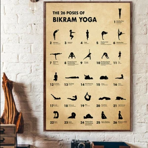 Namaste The 26 Poses Of Bikram Yoga Yogi Poster - Picture 1 of 3