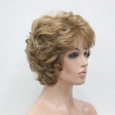 Fashion Light Strawberry Blonde Curly Women's Short Wavy Wig For Every Day - Image 1 of 4