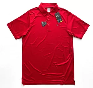 Callaway Polo Shirt Opti-Dri Swing Tech Cooling Tango Red Nwt Golf Shirt XLT - Picture 1 of 4