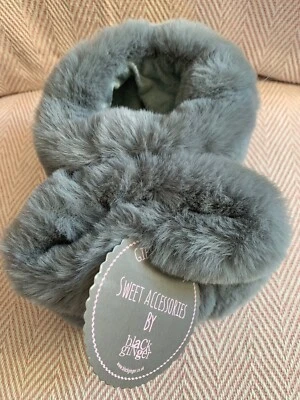 BNWT Black Ginger Faux Fur Cuffs RRP £25 Grey Fur Fleece Lined One Size  - Image 1 of 4