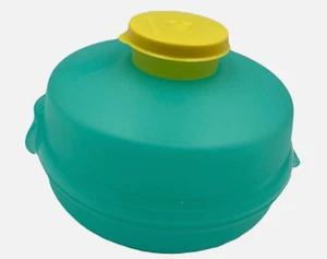 Tupperware Sandwich Bagel Round Keeper & Smidget for Mayo Cream Cheese Teal New - Picture 1 of 2