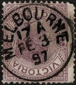 VIC POSTMARK - MELB. TIME CODE - 17 A. 3 FE 1897. - Foto 1 di 1