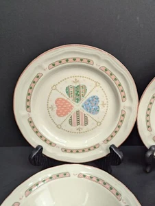 Tienshan Heartwarming Folkcraft Stoneware Dishes 2 Salad Plates 2 Soup Bowls - Picture 1 of 9