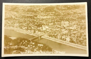 Skyline of Charleston West Virginia State Capital West Virginia RPPC aerial view - Picture 1 of 2