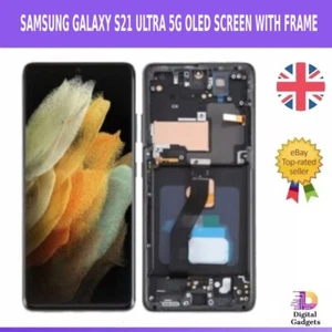 For Samsung Galaxy S21 Ultra 5G G998 OLED Screen LCD Display Black Digitizer - Picture 1 of 2