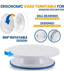 Rotating cake turntable decorating dessert display stand icing smoother kitchen - Picture 1 of 16