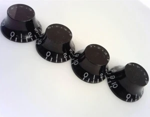 True Custom Shop® Black Top Hat Knobs For Gibson Les Paul SG Pure LP 4pk - Picture 1 of 4