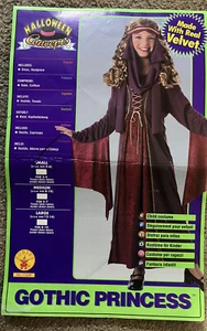 Girls Costume Gothic Princess Purple Red w Headpiece Size Medium - Picture 1 of 8