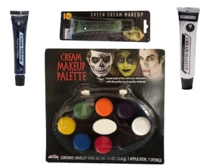 Halloween Bundle: Creme Makeup Palette and Green, Black, White Creme Makeup - Picture 1 of 5