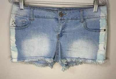 Pantalones Cortos Rue 21 Mujer Junior 7/8 Azul Denim Lavado Medio Corte Tiro Bajo Dobladillo Crudo  Foto 1 de 4