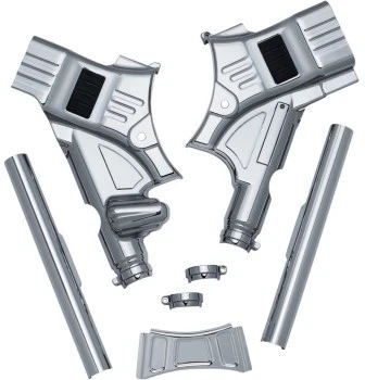 Kuryakyn Chrome Deluxe Neck Frame Covers Accent Dress Up Harley Bagger Touring - Изображение 1 из 4