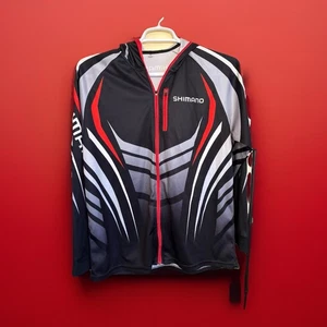 Shimano Mens Cycling Jacket Long Sleeve Full Zip Bike Jersey Red Black Size XL - Picture 1 of 4