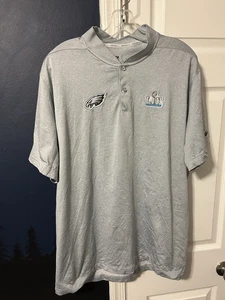 Nike Super Bowl LII Dri Fit On Field Polo Shirt Mens XL Philadelphia Eagles - Picture 1 of 6