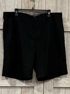 PGA Tour Flat-Front Golf Shorts Mens 34 Black Stretch Elastic Active WaistBand - Picture 1 of 7