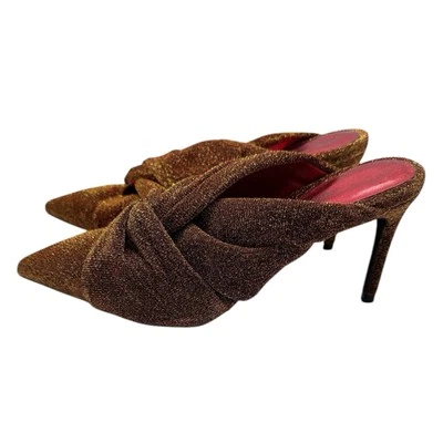 Tacones Jeffrey Campbell Daeny Talla 10 Punta Brillante Slip Ons Glam  Foto 1 de 4