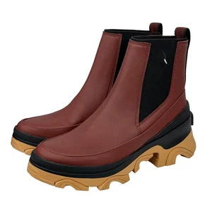 Sorel Brex Boot Chelsea Chunky 9,5 wasserdichte Stiefeletten Red Cherry Damen NEU - Bild 1 von 10