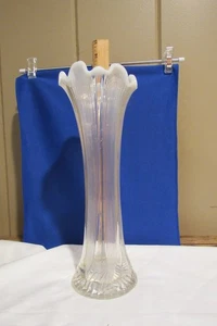 Jefferson Glass Lined Heart 11.5" White Opalescent Vase - Picture 1 of 6