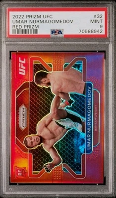 2022 Panini Prizm UFC Umar Nurmagomedov #32 Red Prizm /299 (RC) PSA 9 MINT - Image 1 of 4