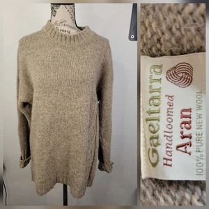 Maglione lana vintage Gaeltarra taglia 44" maglia Aran pescatore irlandese telaio a mano - Foto 1 di 9