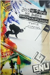 Gnu Snowboard Mt Baker Banked Slalom Temple Cummings 2010 Poster 11"x 17" - Picture 1 of 4