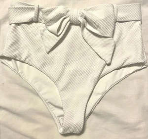 Bikini Arabella London Natación Esculpido Cintura Alta con Lazo Blanco Nuevo Talla M - Imagen 1 de 4
