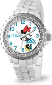 Orologio Disney Donna W000500 Minnie Mouse Smalto Bracciale Scintillante - Foto 1 di 2