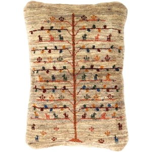 Fine Hand knotted Gabbeh pillow 16"X 23" - Picture 1 of 2