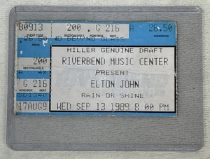 Biglietto Elton John Stub 13 settembre 1989 Riverbend Music Center Cincinnati Ohio - Foto 1 di 2