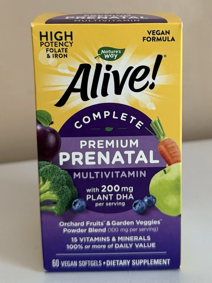 Nature’s Way Alive Complete Prenatal Multi-vitamin 60 Vegetarian Softgels