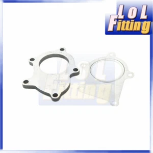 US SHIP T3 T3/T4 5 Bolt Header Manifold Turbo Downpipe Flange & SS Gasket Kit - Foto 1 di 4