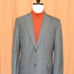 Brooks Brothers Sz. 44-L REGENT FIT Dual Vented Slight Plaid Wool Men's Blazer - Picture 1 of 4